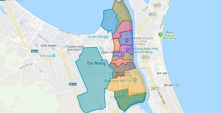 Bản Đồ Hành Chính Thành Phố Đà Nẵng Phân khu Trung Tâm Cũ