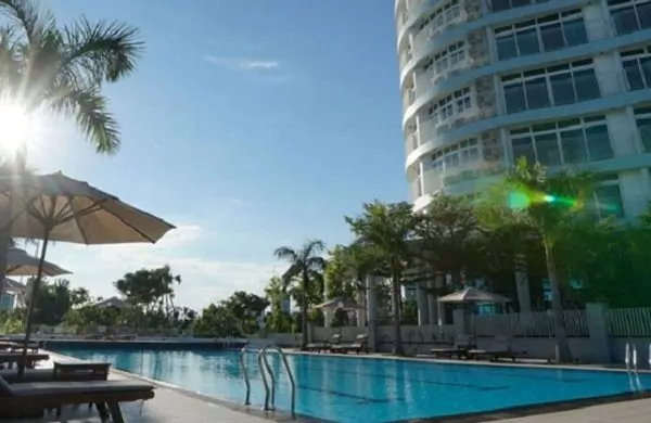 Azura pool deck beside the tower