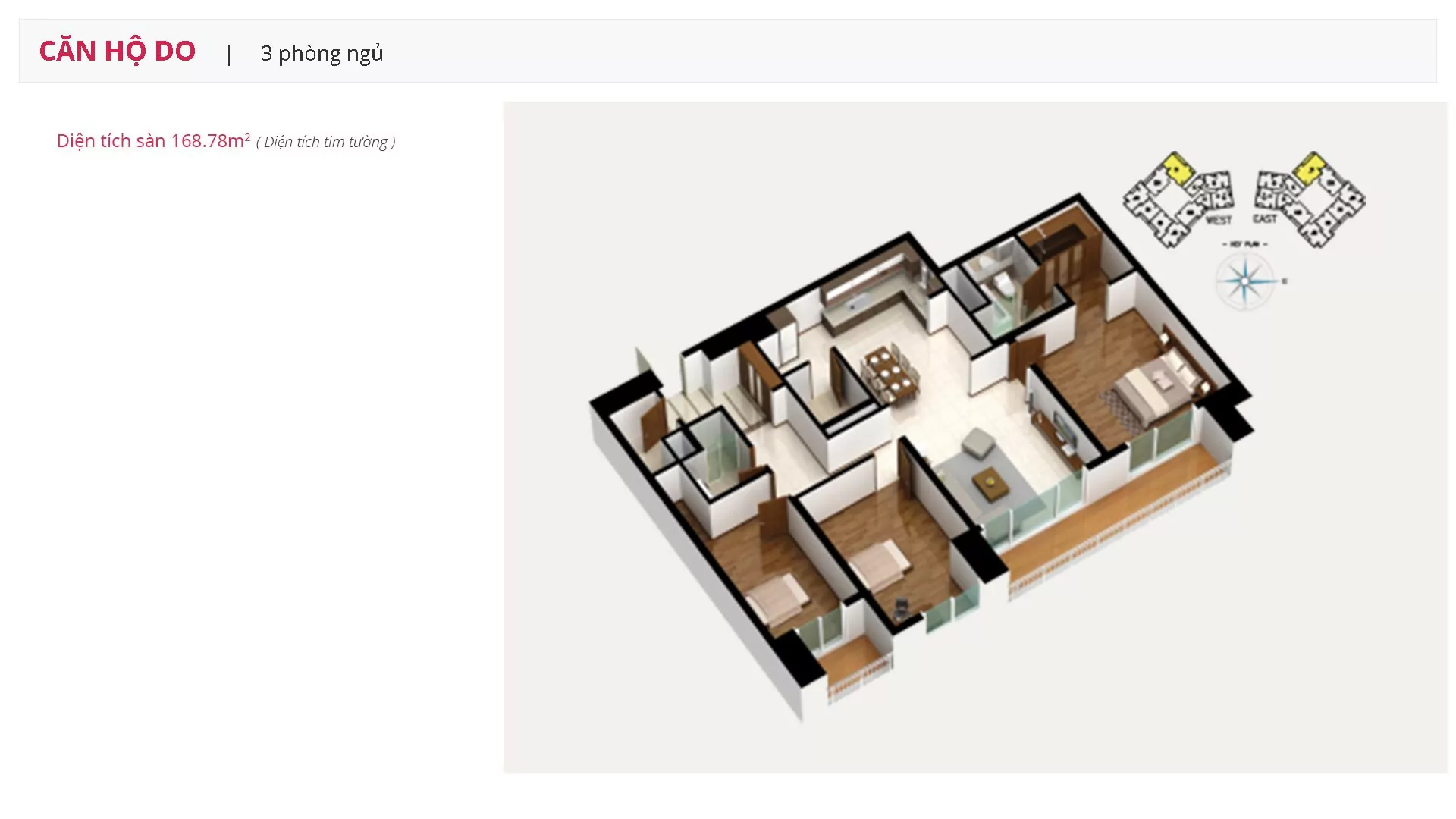Blooming Tower three-bedroom apartment floor plan