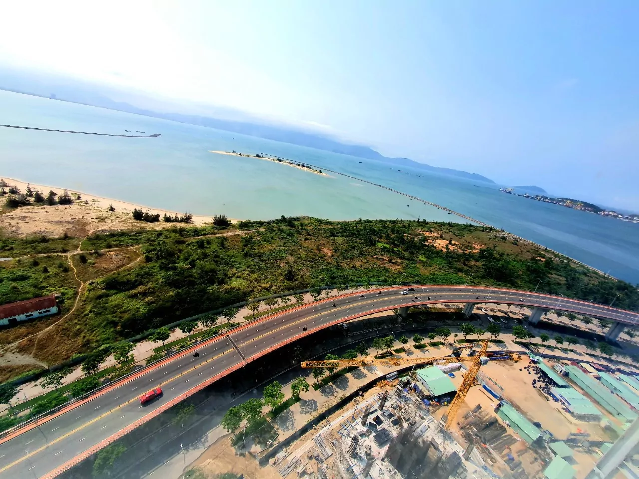 Blooming Tower aerial coastal setting