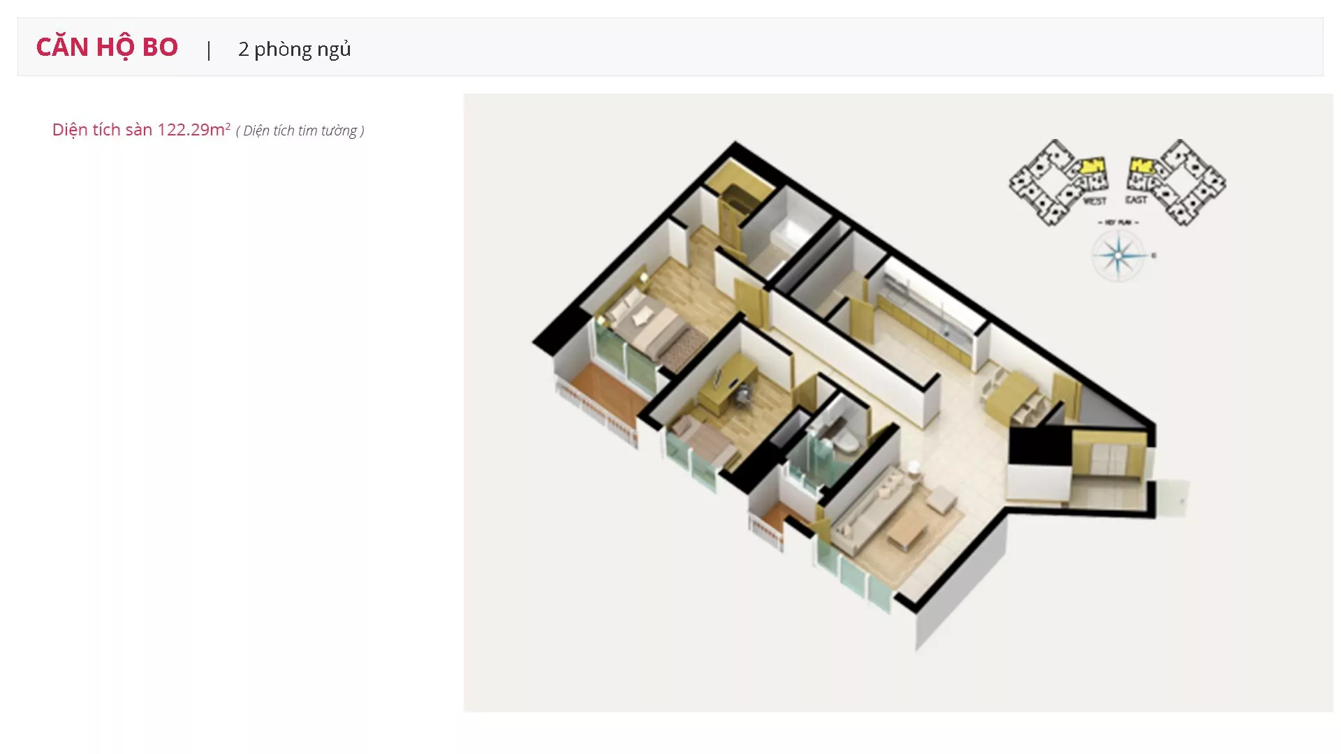 Blooming Tower two-bedroom apartment floor plan